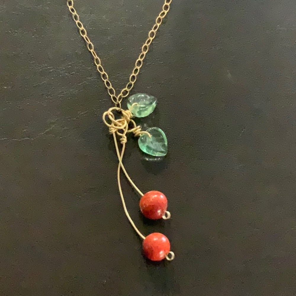 Cherry charm necklace